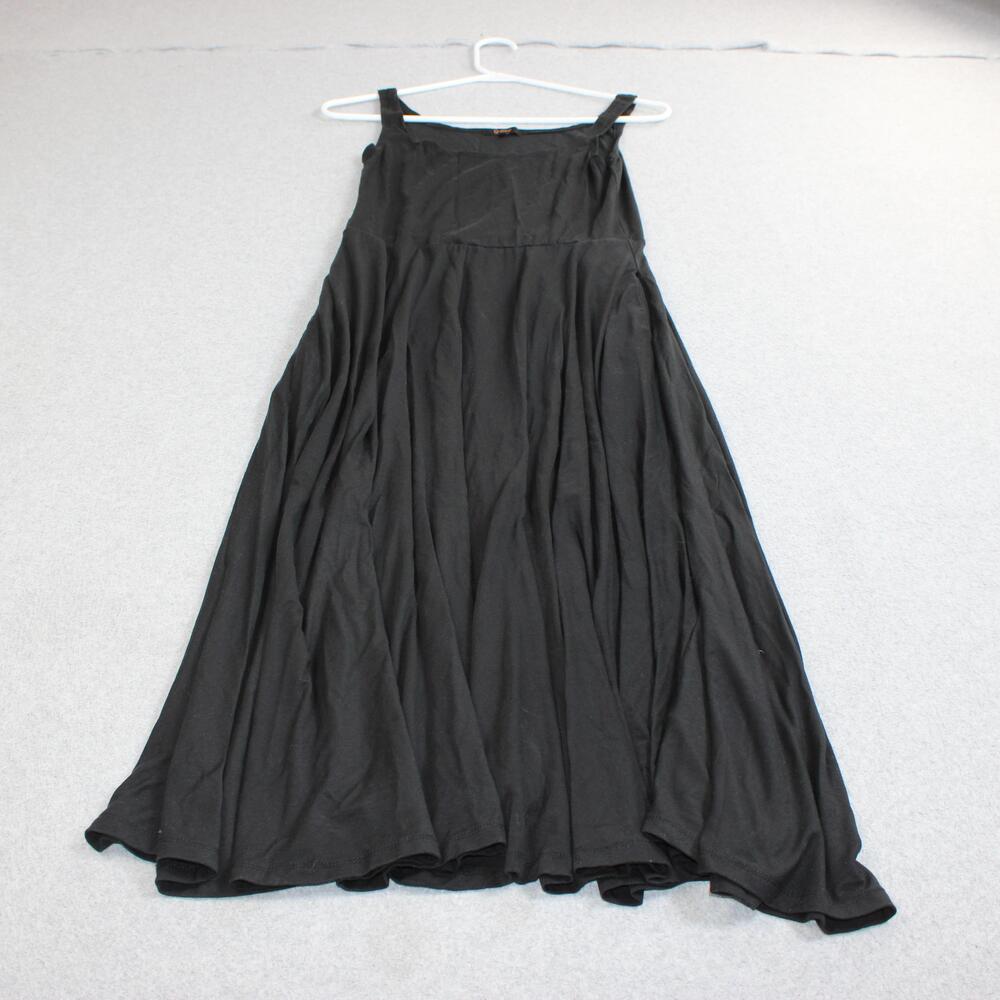Quince Dress Women Small Black Tencel Jersey Maxi Tank Fit Flare Pockets Coastal